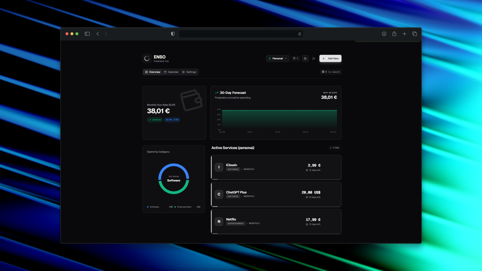 ENSO - Finance OS & Subscription Tracker